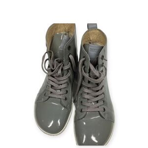 Birkenstock Gray Patent Leather High Top Sneakers Size 7